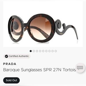 Authentic Prada Baroque Sunglasses in Tortoise w/ Black Prada Case
